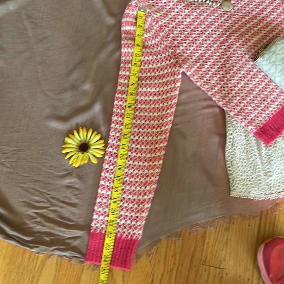 🌺 WAYF; Brand New with Tags! Nordstrom Pink & Cream Striped Weave Sweater Sz. - Picture 8 of 10
